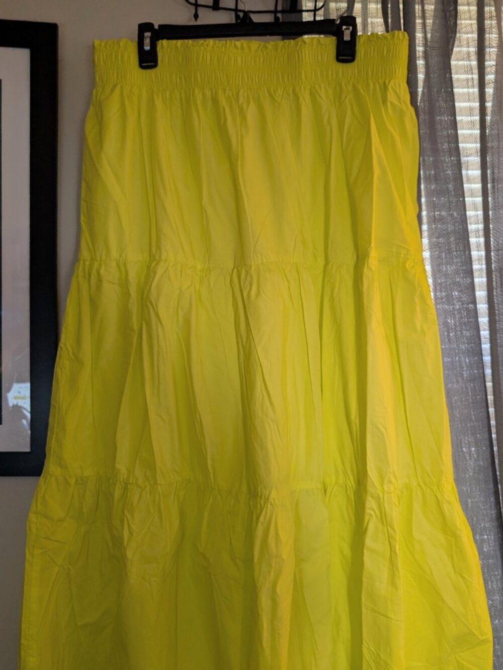 NWT Neon Yellow Tiered Maxi Skirt Skies are Blue Curvy 1X